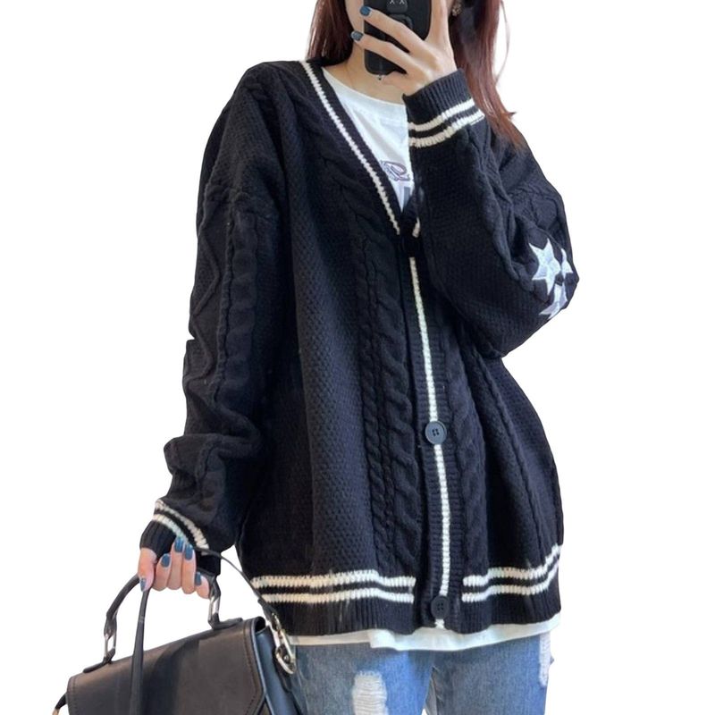 K Pure Color Long-sleeved Cardigan For Women,Temperament Commuting, European And American Bat Wing Knitting, Light Gray Single-row Button Sweater Coat_voghion.com