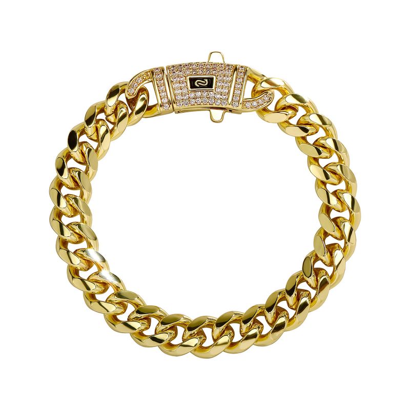 Sieraden voor heren en dames, roestvrijstalen Cubaanse schakelketting, titaniumstaal, hiphopstijl, dikke ketting, gegalvaniseerd, kleurvast, maten 7-11_voghion.com