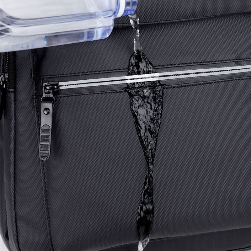 Mochila clásica negra de tela Oxford, estilo universitario, impermeable, ligera, multicapa, de gran capacidad, moderna, para mujer._voghion.com