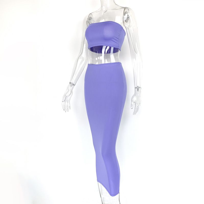 Robe fourreau de rue deux pièces sexy pour femmes, costume d'été_voghion.com