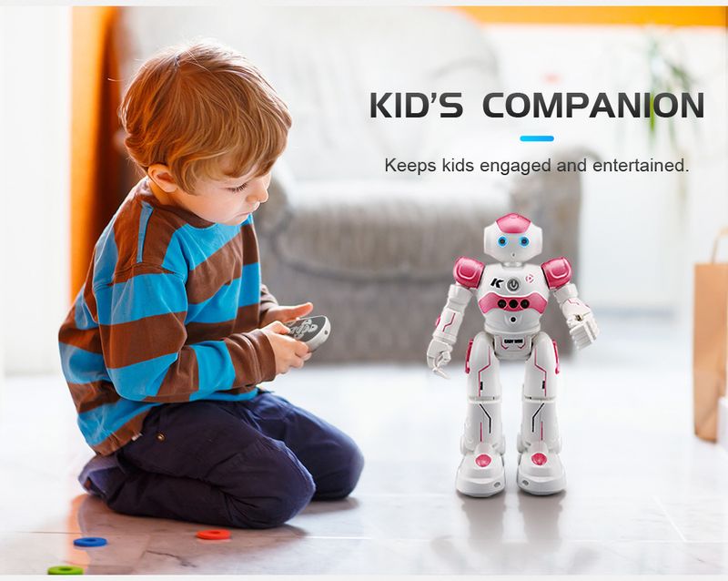 JJRC Sınır Ötesi Sıcak Satış Uzaktan Kumanda Akıllı Programlama Robotu İndüksiyon Çocuk Eğitici Elektrikli Oyuncak Toptan İngilizce Sürümü_voghion.com
