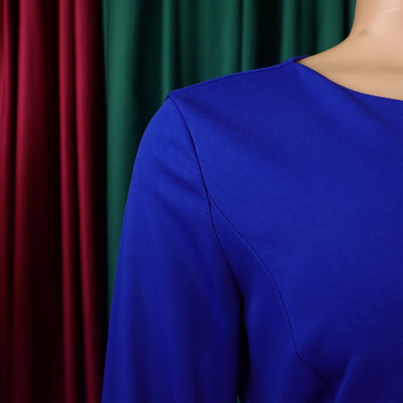 D501 Damenbekleidung 2024 neues einfarbiges hüftumarmendes OL-Bleistiftrockkleid_voghion.com