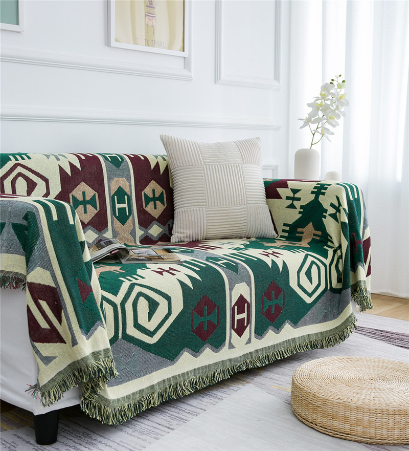 Serviette de canapé de style européen paresseux épaissie à double face, nappe de table à thé, couverture exposée domestique, coussin de canapé_voghion.com