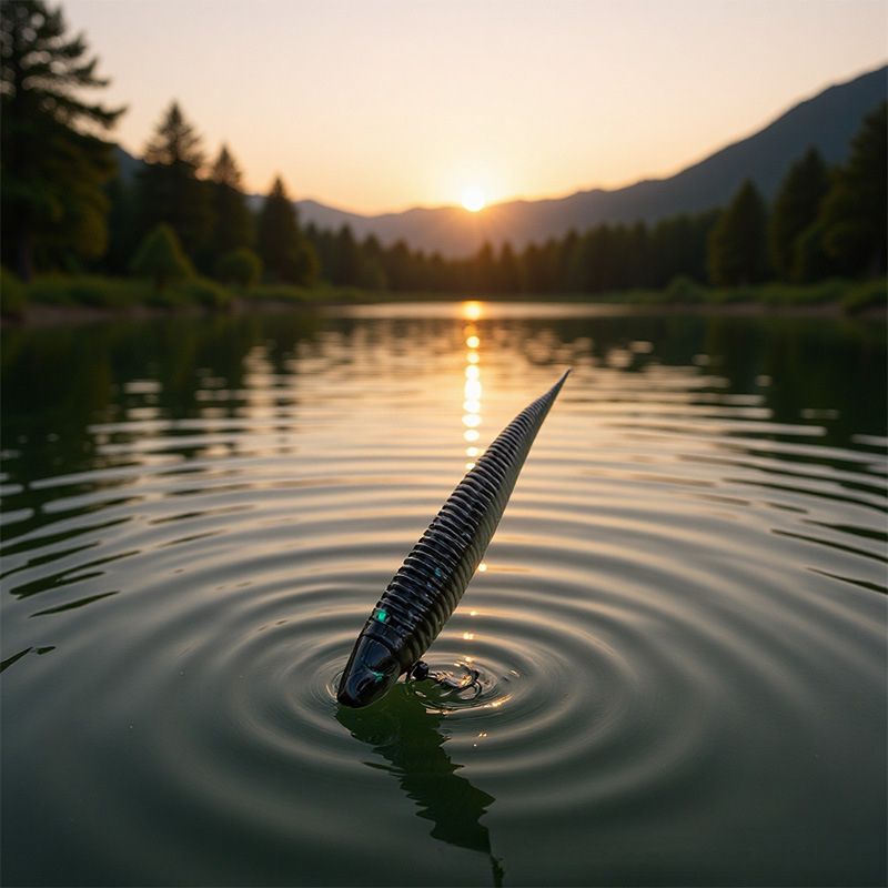 Light Dance Soft Black Pit Needle Tail Slow Sinking Mandarin Lure Fish Bait Worm Bottom Root Fishing_voghion.com