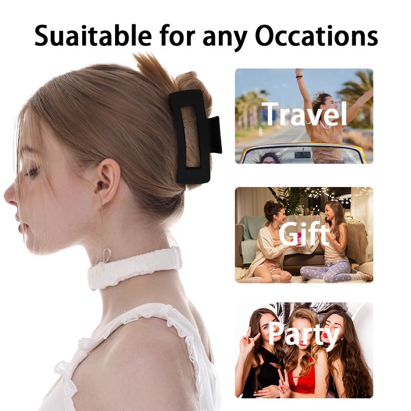 Klassisches Basic Haarspangen-Set – Große matte Haifisch-Clips für stylische Hochsteckfrisuren – Elegante minimalistische Farbkollektion_voghion.com