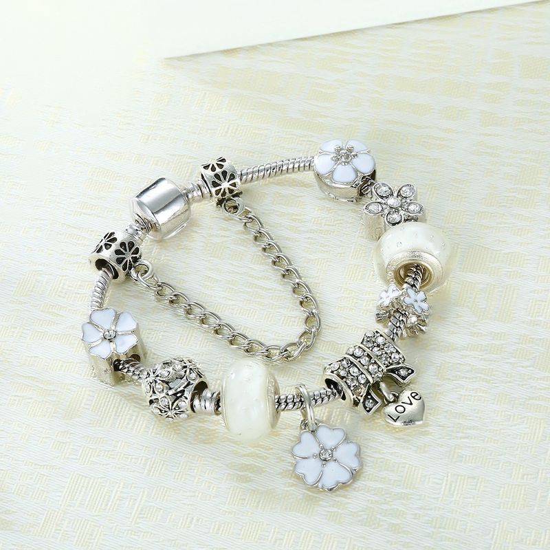 Jewelry Ten Miles Of Peach Blossoms Beauiful Pan Family Syle Popular DIY Bracele Inlaid Diamond Buerfly LOVE_voghion.com