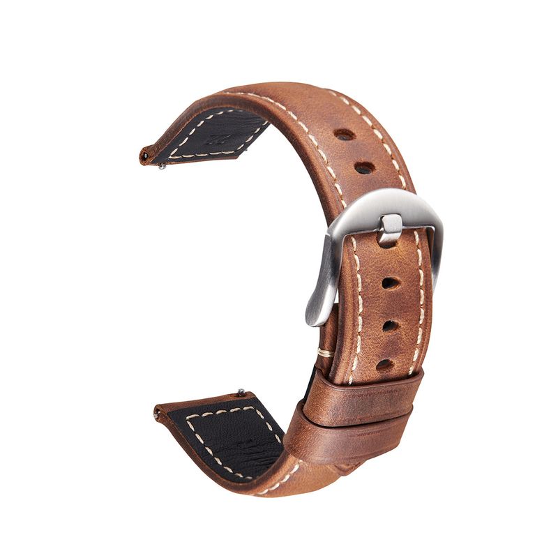 Premium Genuine Leather Watch Band For Smartwatches - 22mm Quick Release Strap, Classic Retro Design, Soft & Durable, Multiple Color Options_voghion.com