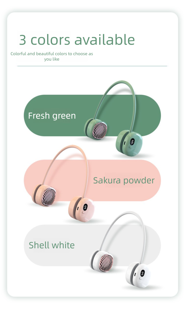 Ventilatore portatile senza pale, ricaricabile tramite USB, con display digitale, piccolo, da esterno, portatile, appeso al collo, 2025_voghion.com