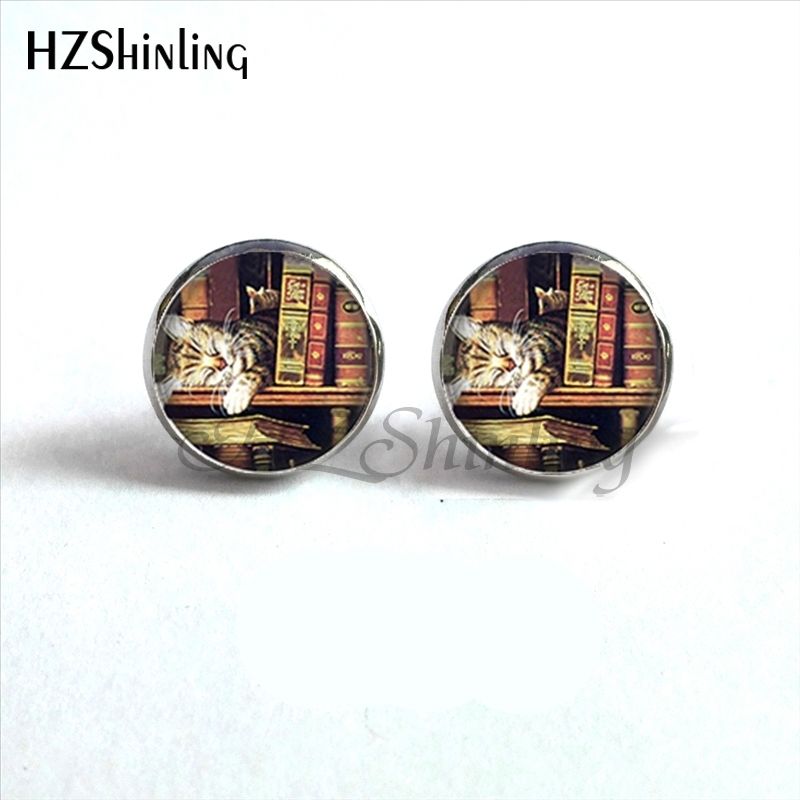Women's Earrings, Made Of Glass With Pendant, Retro, Book Form, Jewelry, HZ4, NES-0020_voghion.com