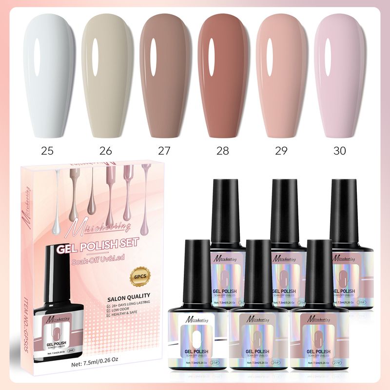 Art 6-Color Nail Polish Seasonal Transparent Series Trendy Colors Small Phototherapy Gel Set_voghion.com
