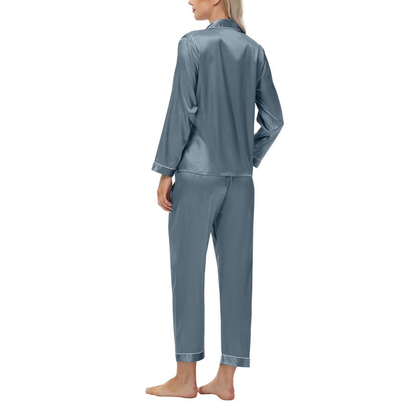 Biancheria intima Pigiami da notte Pigiama di seta Pigiama da donna in raso a maniche lunghe di grandi dimensioni Abbigliamento per la casa_voghion.com
