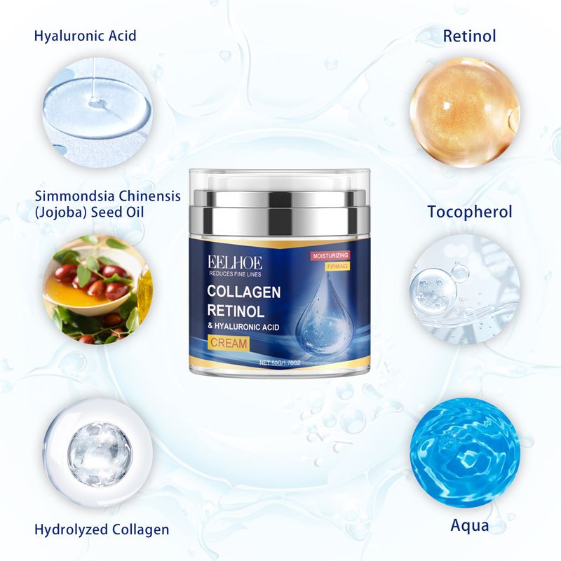EELHOE Collagen Retinol Hyaluronic Acid Cream, Hydrating And Moisturizing Deep Moisturizing And Smoothing Fine Lines Firming Skin Care Cream_voghion.com
