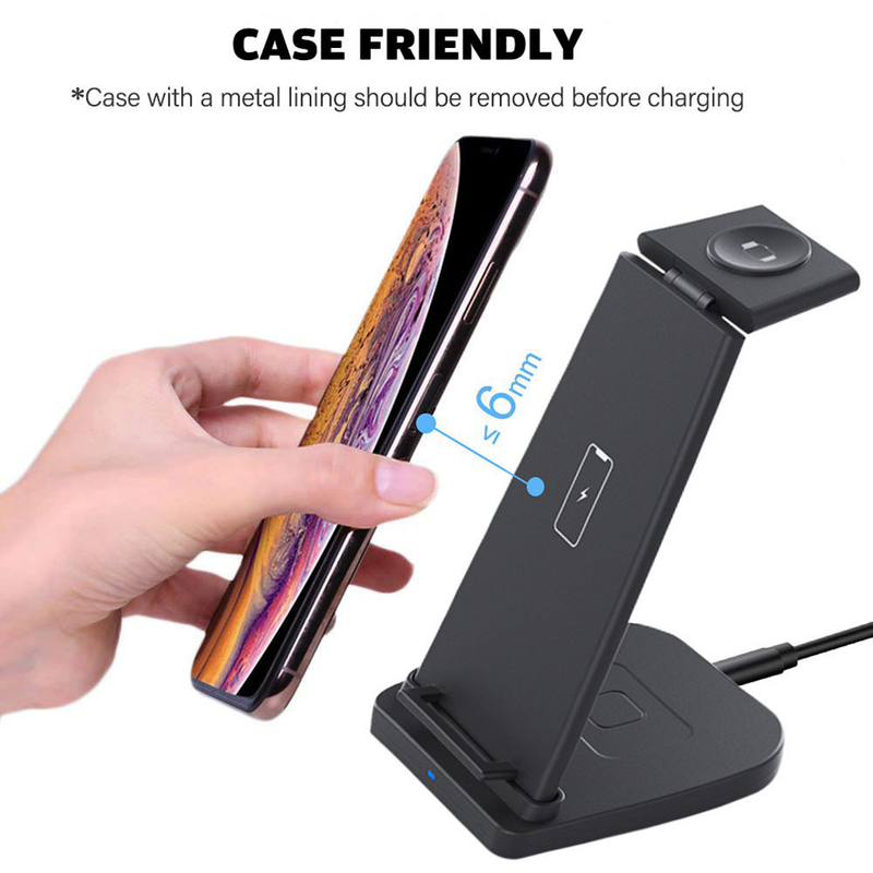Privates Modell, 15 W, kabelloses Drei-in-Eins-Ladegerät, geeignet für iPhone, Mobiltelefon, Kopfhörer, Uhr, kabelloses Ladegerät, schnelles Laden_voghion.com