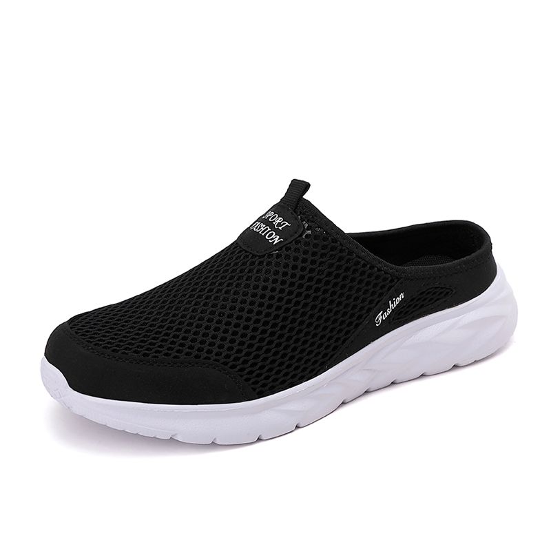 YRZL Herren Halbschuhe Sommer Atmungsaktive Mesh Herrenschuhe Outdoor Casual Wanderschuhe Große Flache Leichte Mesh-Hausschuhe Sandalen_voghion.com