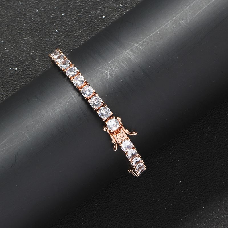 3MM 4MM 5MM Tennis Bracelet Hip Hop Jewelry Copper Style Micro Inlaid Zircon Single Row Zircon Bracelet_voghion.com