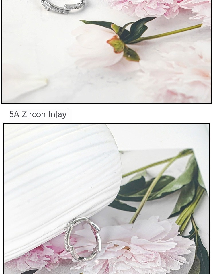 Live irregular fashion trend, minimalist set with zircon full diamond S silver women's ring_voghion.com