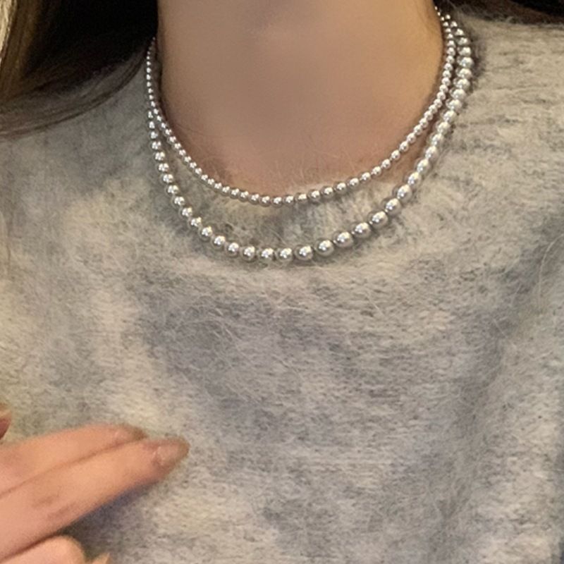 Collier de perles grises automne-hiver pour femmes, nouveau design léger, luxueux et unique, chaîne de pull haut de gamme_voghion.com