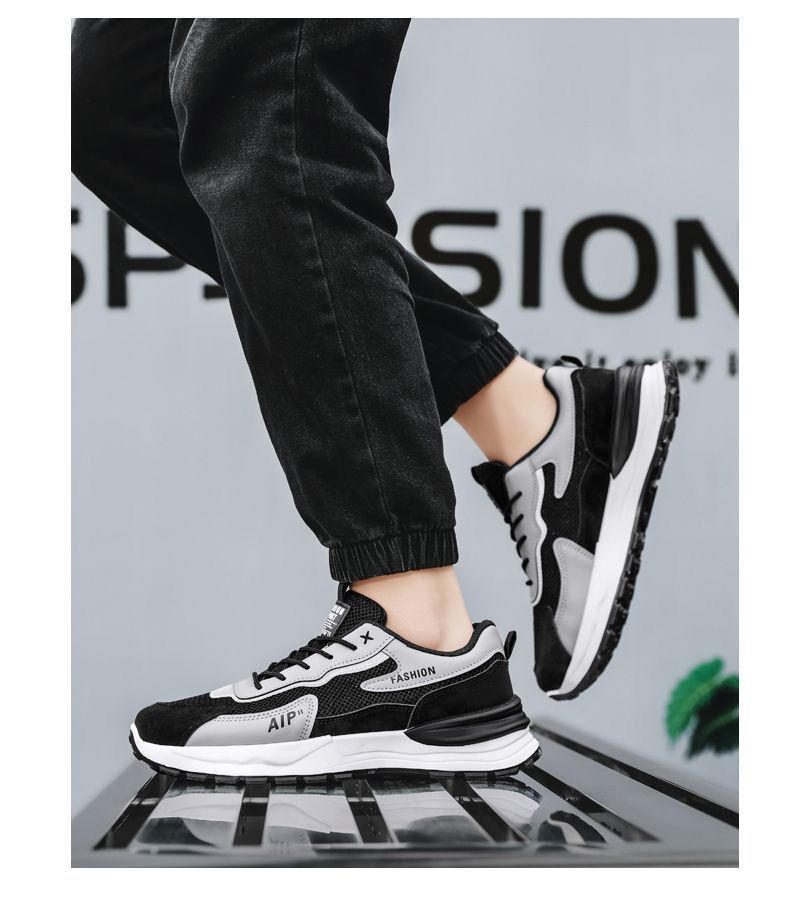 Summer New Breathable Mesh Men's Trendy Versatile Thick-Soled Sneakers Casual Running Dad Shoes_voghion.com