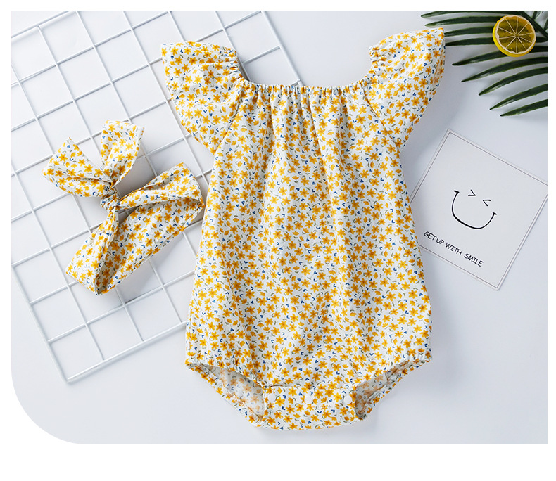 Bébé vêtements bébé ins style ramper vêtements petit floral petite mouche manches bébé mince été hajacket nouveau-né bébé vêtements_voghion.com