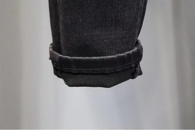 Sıcak Elmas Kot Moda Marka Elastik Slim Fit Küçük Ayak Sonbahar İşlemeli Baskılı erkek Pantolon_voghion.com