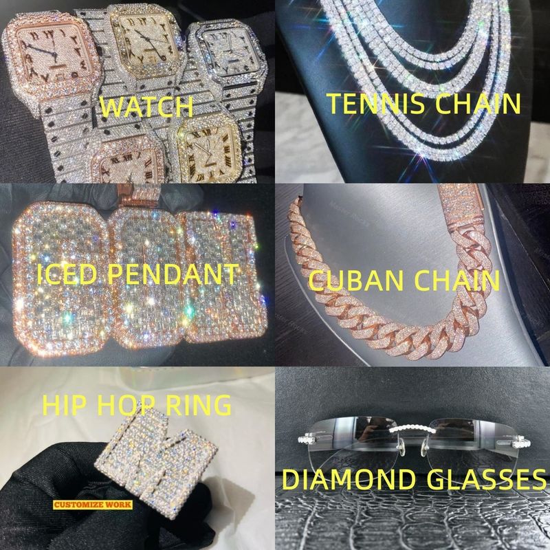 15mm Hip Hop VVS Diamond Baguette Cuban Link Chain Moissanite Sier Jewelry Box Necklaces Hiphop_voghion.com