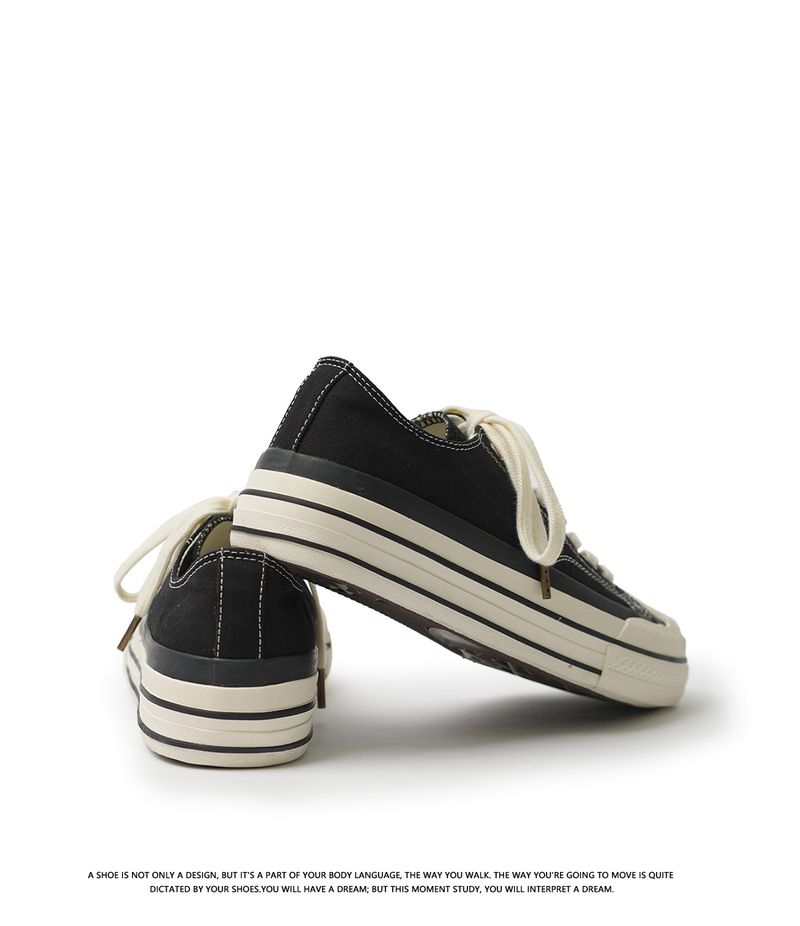 2024 novos sapatos brancos masculinos e femininos com sola grossa e respirável, lona com aumento de altura e cano baixo, da moda, japoneses e_voghion.com