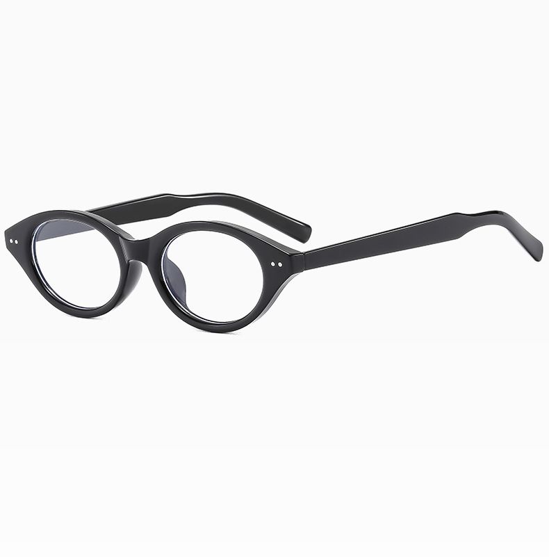 Montature per occhiali da donna, occhiali ovali piccoli per donna, occhiali da vista a forma di occhio di gatto, stile retrò, con unghia di riso piatta, per uomo_voghion.com