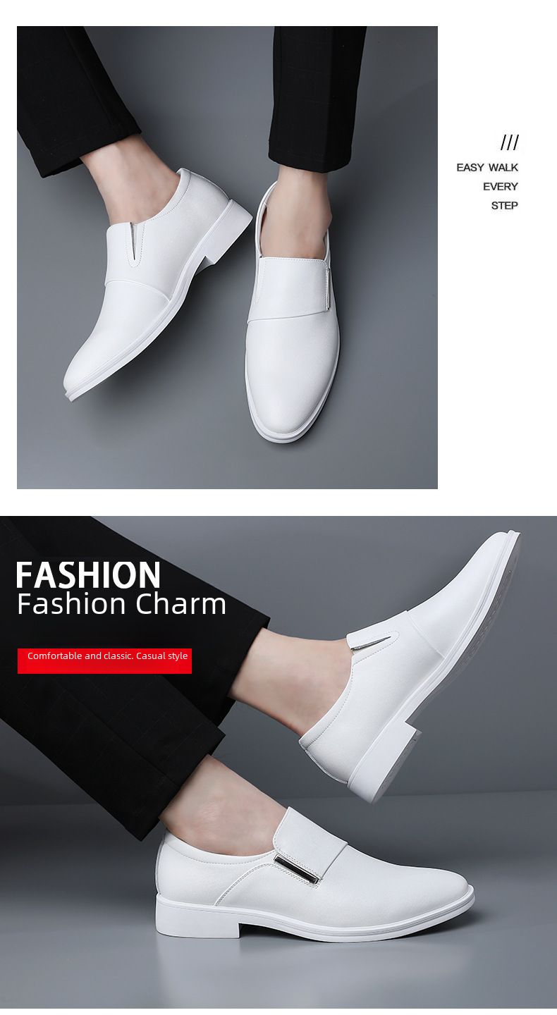 Herren Abendschuhe Herren Britisches Leder Spitz Jugend Lederschuhe Weiße Schuhe Einzelschuhe_voghion.com