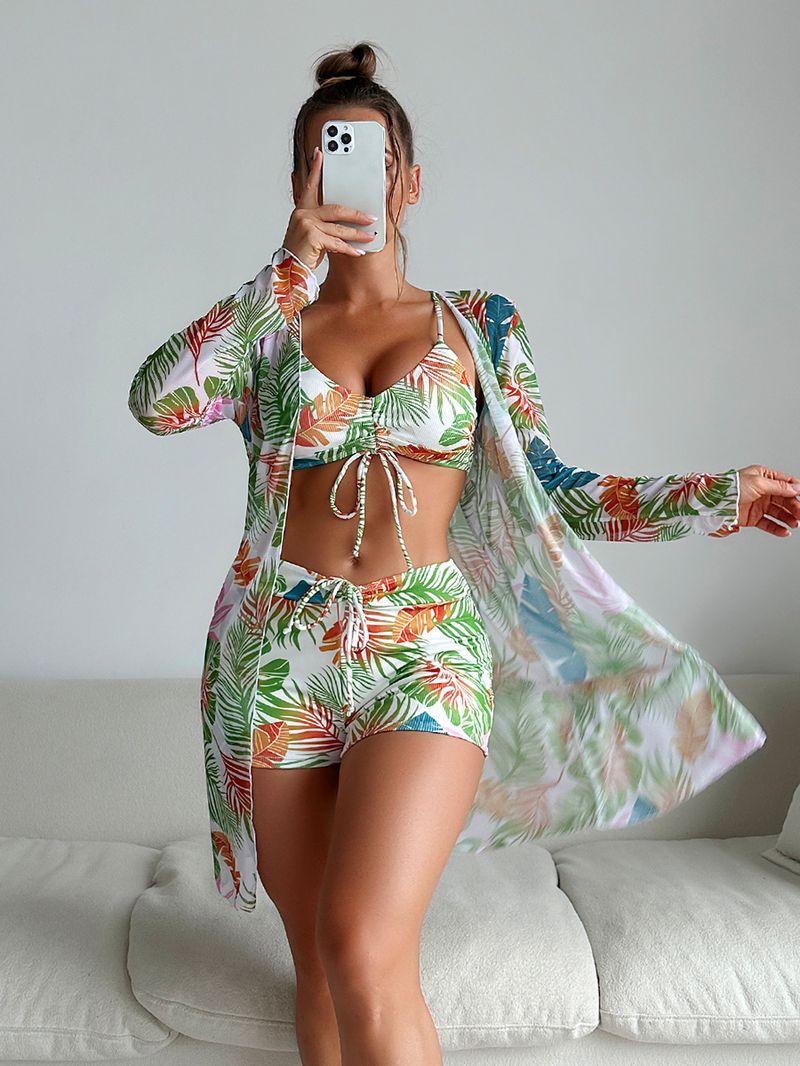 Women's Clothing Multi-color fashion bikini three-piece swimsuit for women_voghion.com