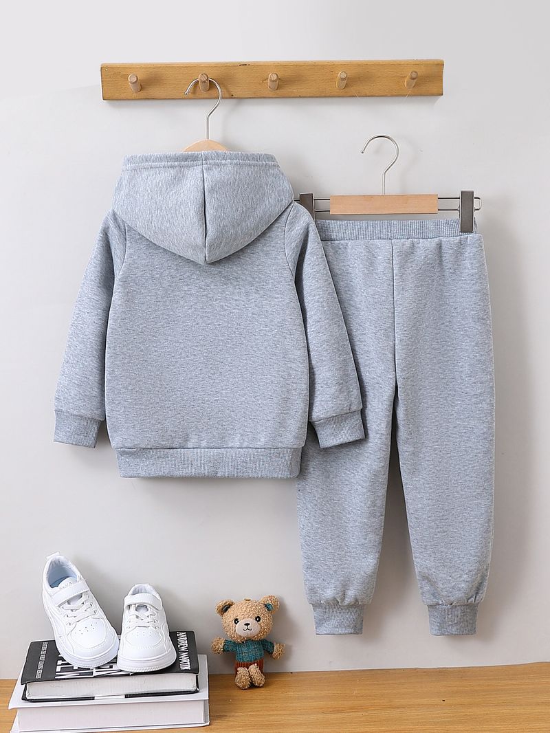 Modisches Hoodie- und Hosenset für Mädchen mit Katzendruck – weiches, fleecegefüttertes Winteroutfit für Kleinkinder (3–8 Jahre, 100–140 cm)_voghion.com