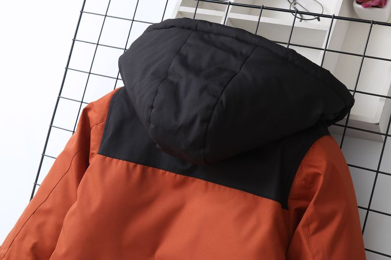 Boys' Color-Block Fleece-Lined Padded Jacket – Thick Winter Coat With Hood (120-170cm, 4 Colors)_voghion.com