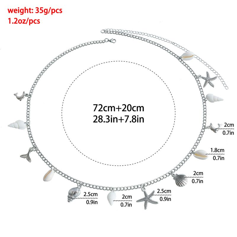 Ocean Beach Wind Shell Seestern Conch Anhänger Taille Kette Körper Kette Taille Zubehör Frauen_voghion.com