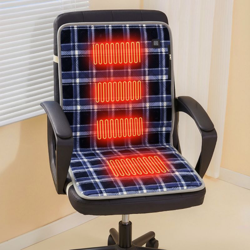 USB-Heizdecke – 3-stufig verstellbare elektrische Wärmematte für Zuhause, Büro und Reisen (45 x 90 cm, Fleece, Rot/Blau/Grau)_voghion.com