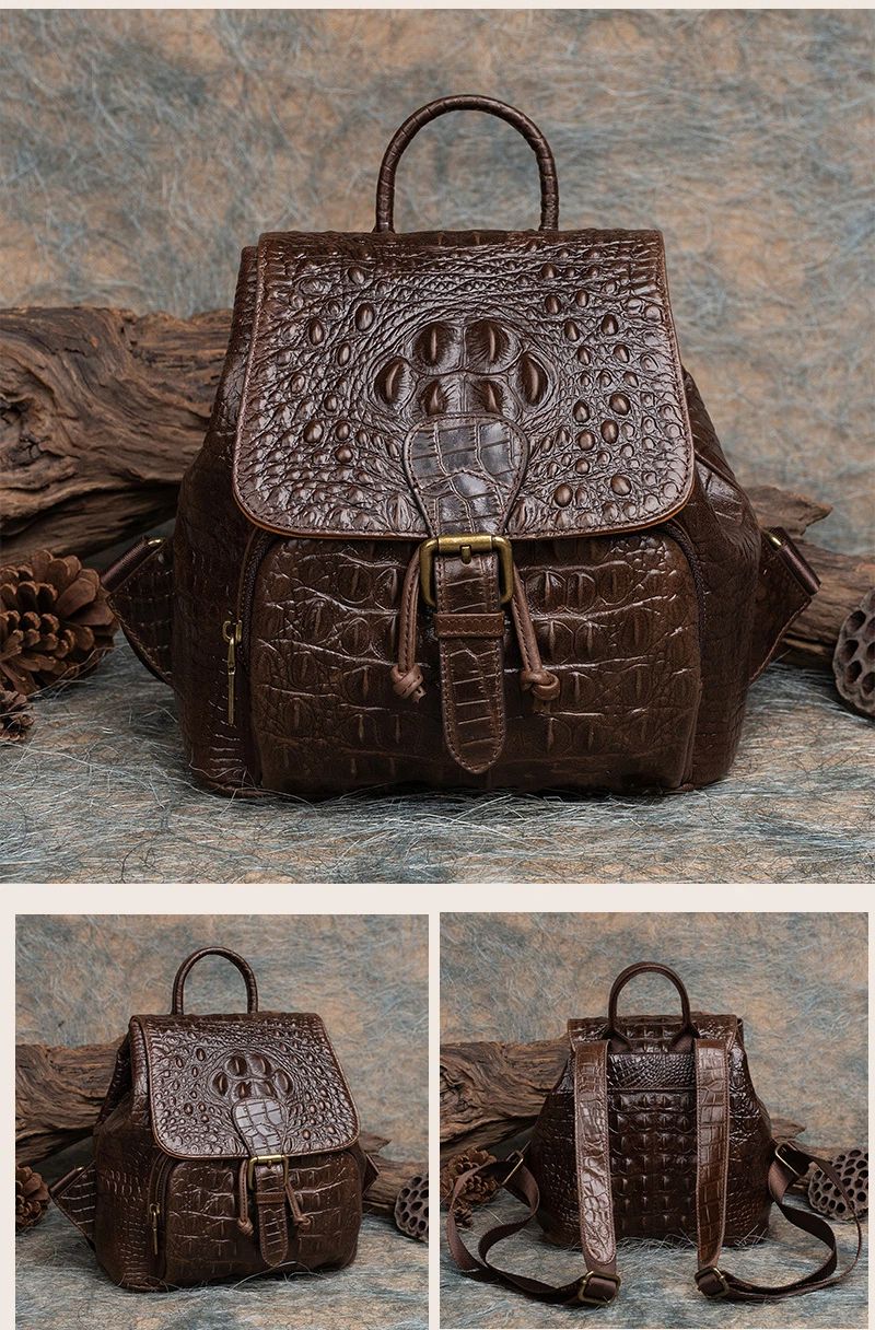 Mehrzweckrucksack aus Rindsleder im chinesischen Retro-Stil mit Reliefprägung, handgefertigt, mit Lederfinish._voghion.com