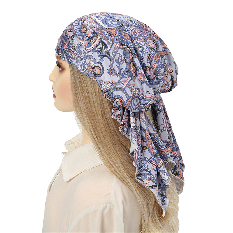 Nuovo cappello curvo in tessuto stampato multicolore Cappello turbante versatile stampato alla moda_voghion.com