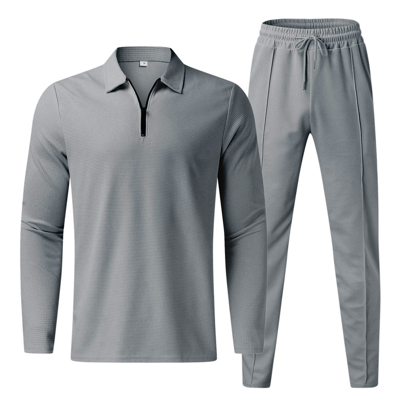 2024 Vierseitig elastischer Stoff, sportlich, atmungsaktiv und cool, lässiges Pyjama-Set für Herren_voghion.com