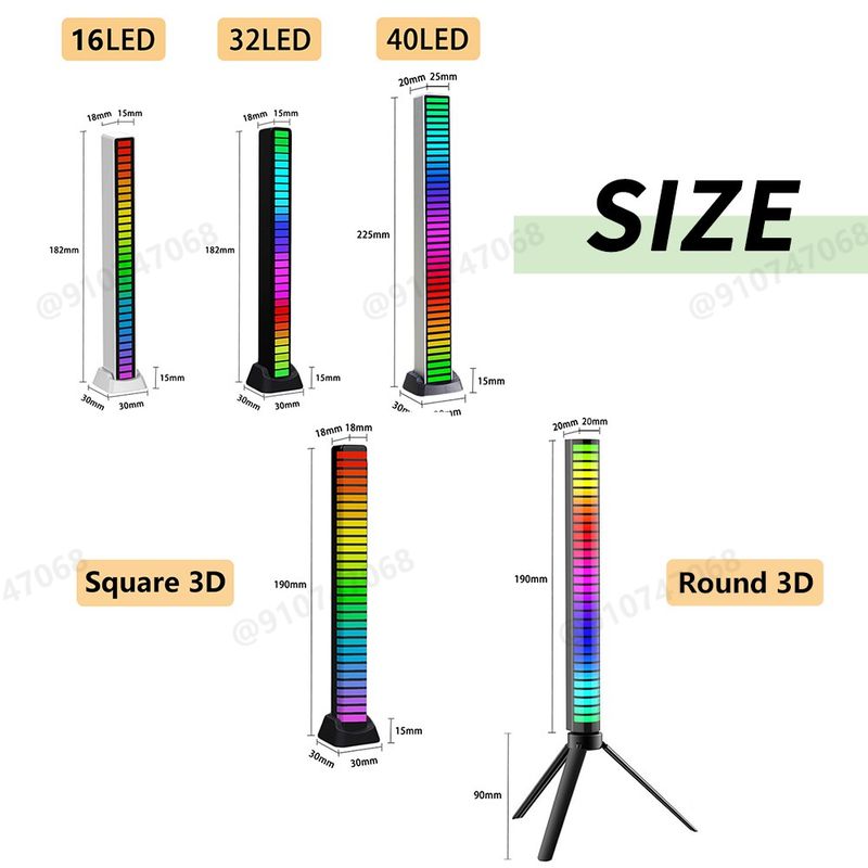 RGB LED Strip Light Music Sound Control Pickup Rhythm Ambient Lamp Atmosphere Night Lights For Bar Car Room TV Gaming Decoration_voghion.com