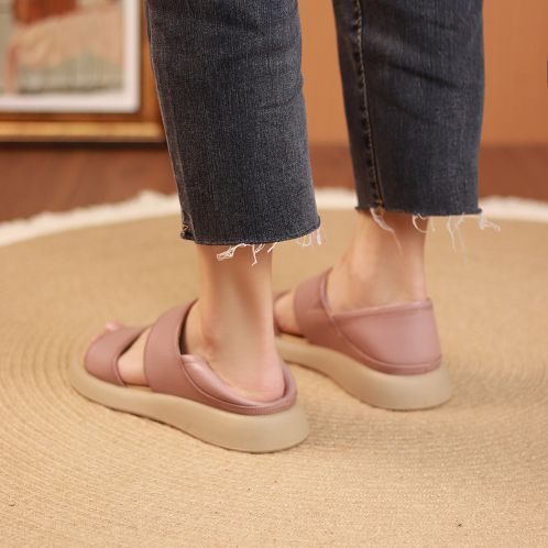 2025 New Cowhide Flat Sandals,Breathable Beach Shoes_voghion.com