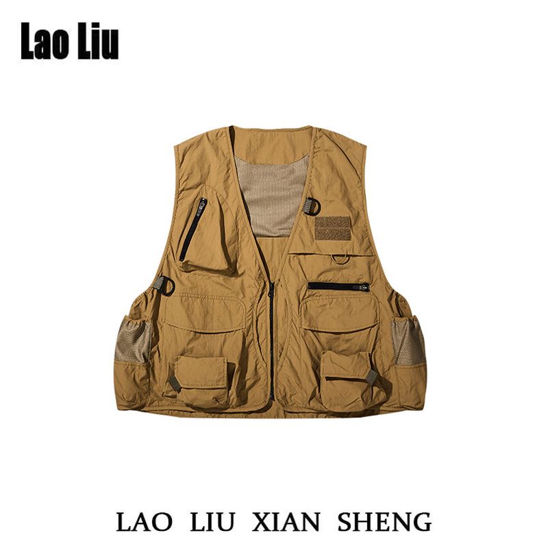 Men's Clothing Functional Style Detachable Multi Pocket Workwear Style Vest For Men And Women Outdoor Camping All Match Trendy Brand Vest Waistcoat_voghion.com