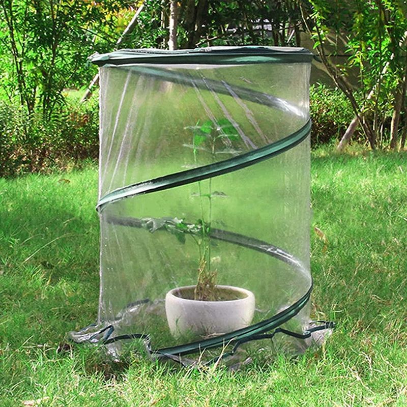 Mini capa de chuva dobrável redonda para sala de flores, anticongelante, à prova de chuva, para manter flores aquecidas, pátio, jardim, suprimentos_voghion.com