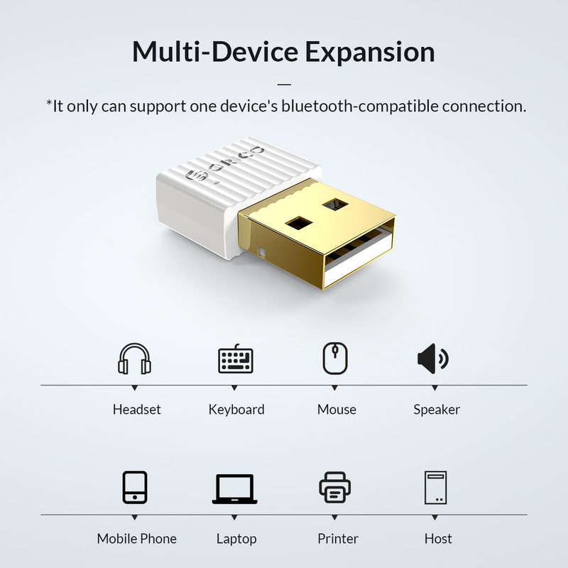 ORICO USB Bluetooth 5.0 Dongle Adapter Mini Wireless Mouse Music Audio Receiver Transmitter for PC Speaker Mouse Laptop_voghion.com