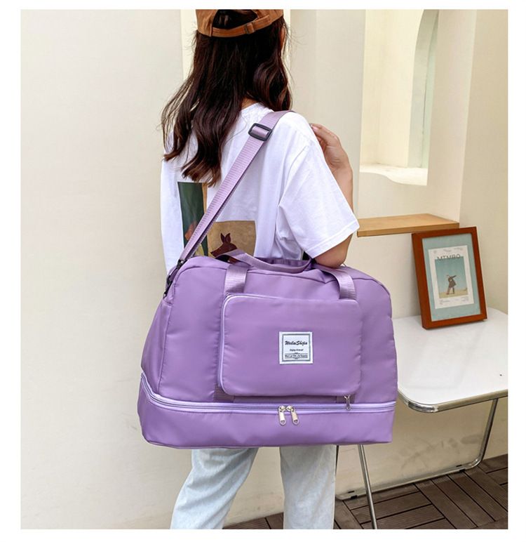 Taška zatím skládací úložná taška Oxford látková taška Plavání Fitness taška na zavazadla Cestovní taška Velká kapacita Oddělení na sucho a na mokro_voghion.com