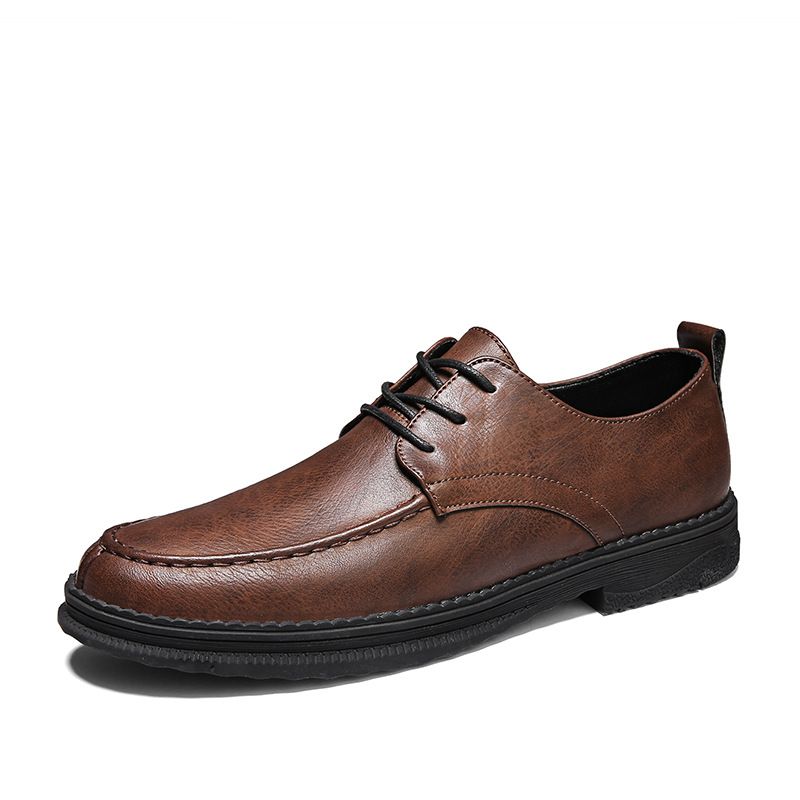 Adatto a tutte le stagioni H2007 Scarpe da uomo alla moda in pelle con lacci basse, casual e da lavoro all'aperto_voghion.com