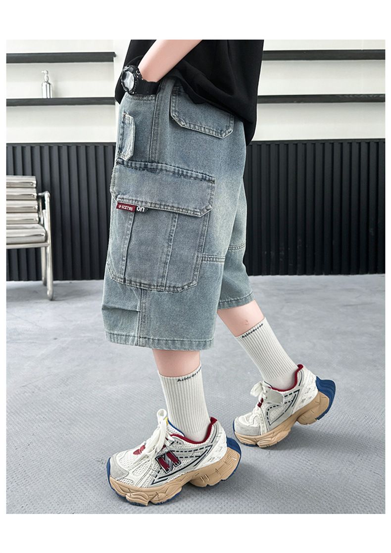Pantalon court pour garçon, été 2025, nouveau style, taille moyenne et grande, décontracté, élégant, ample, pour enfants_voghion.com