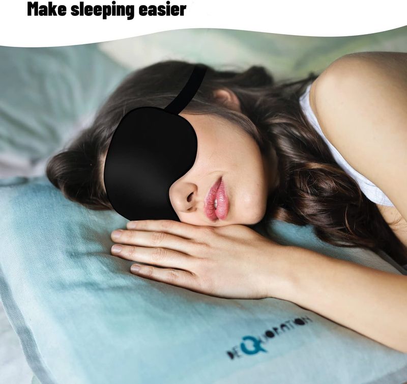 Adjustable Silk-Like Sleep Mask For Women & Men - Soft Satin Eye Cover With Side Sleeper Design (Breathable Light-Blocking & Pressure-Free)_voghion.com