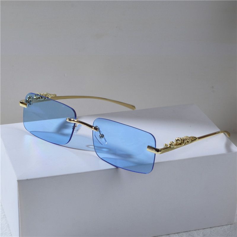 LazyZoom, occhiali da sole rettangolari retrò europei e americani senza cornice, da donna, stile marea, stile street shot, forma concava_voghion.com