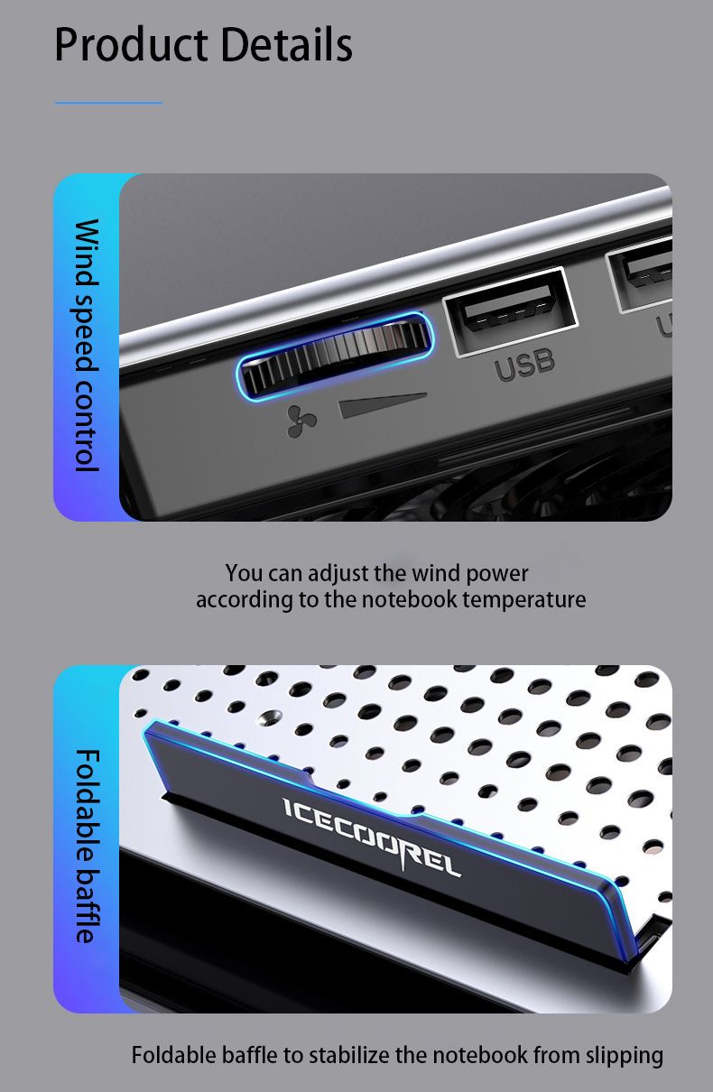 Notebook Kühler Aluminium Legierung Fan Cooling Pad 11 13 17 Zoll Laptop Kühler Stehen Für Gaming_voghion.com