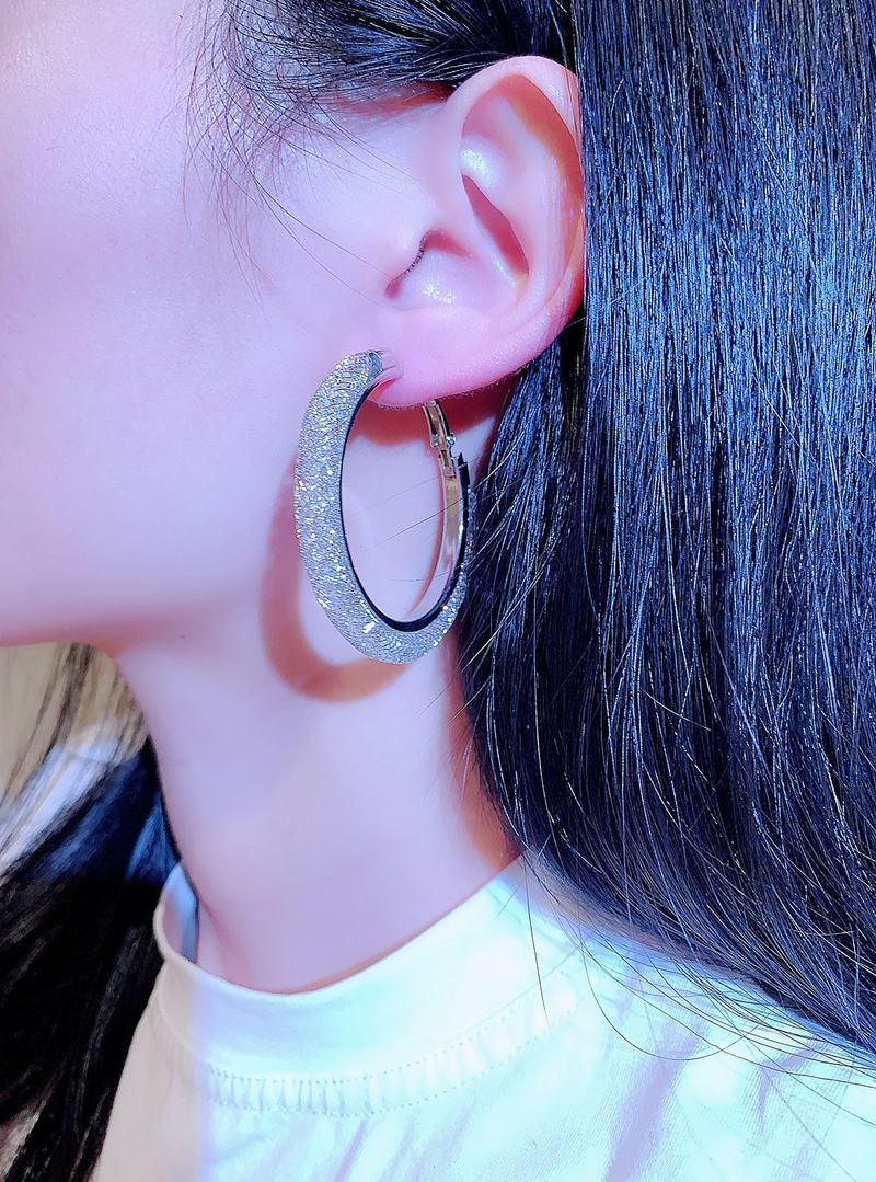 Designer's Alloy Colorless Inlaid Zircon Shining Earrings Exaggerate Trend Circle Style Earrings and Earrings for Women_voghion.com