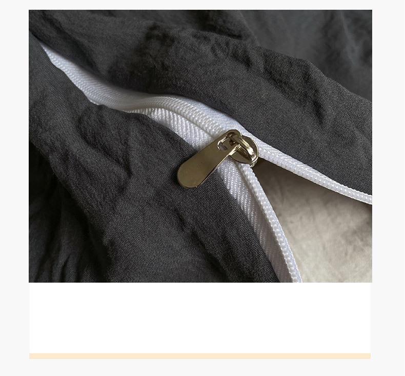 INS Einfarbiges Bettwäscheset aus gewaschener Baumwolle der A-Klasse für Babys, geeignet zum Nacktschlafen, inklusive Bettbezug und Spannbettlaken_voghion.com