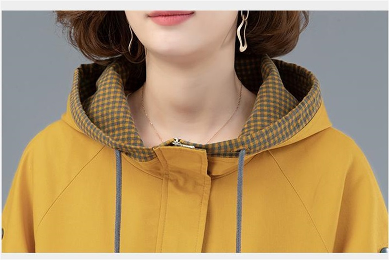 2022 NEW Spring Autumn Short jacket Middle-Aged Women Hooded Tops Loose Casual Coat Large Size Mother Outerwear_voghion.com